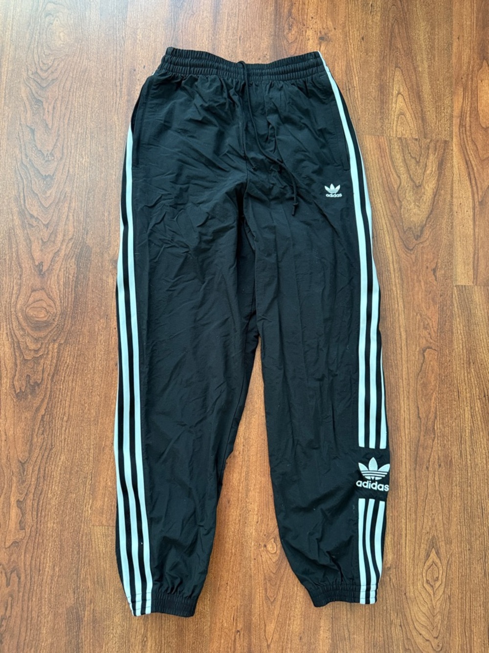 adidas Black Jogger Pants with White Side Stripes